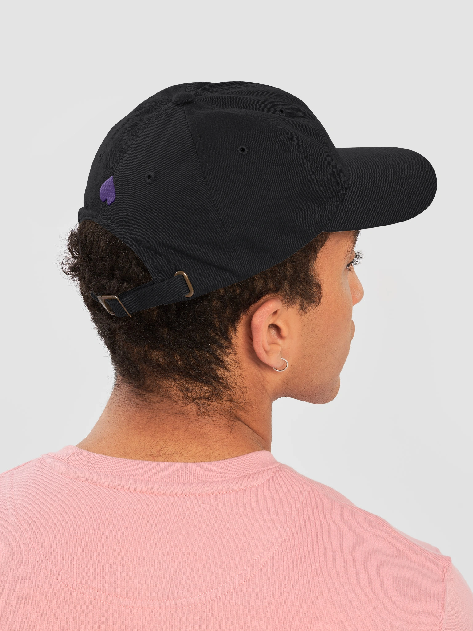 STAY UNIQUE Cap Black — Back, Lilac Heart
