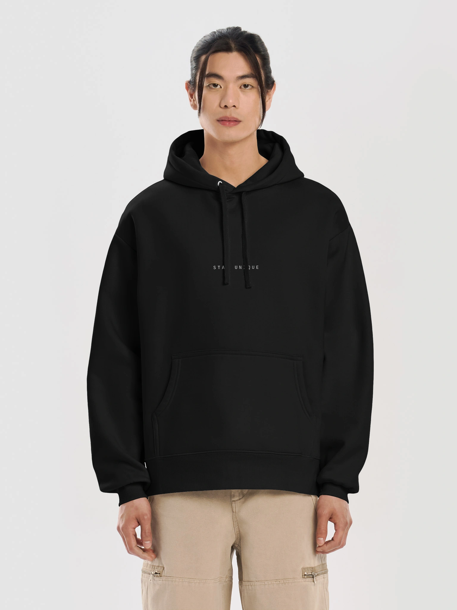 STAY UNIQUE Hoodie Black — Front